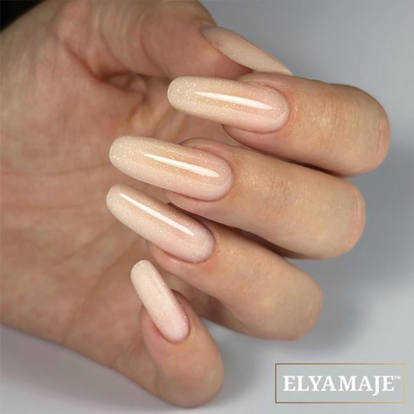Ongles en gel amande à paillettes