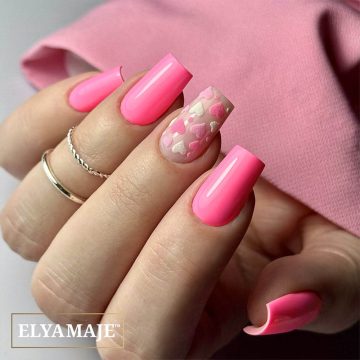 Manucure nail art St Valentin avec le Vernis Semi-Permanent n°55 – Mademoiselle - Elyamaje