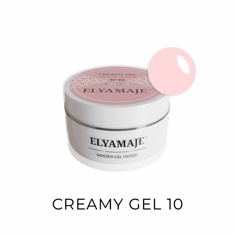 Candy White n° 10 - Gel de construction - Creamy Gel UV LED - Elyamaje