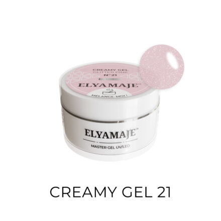 Glitter Pink n° 21 – Gel pailleté de construction – Creamy Gel UV LED – Elyamaje