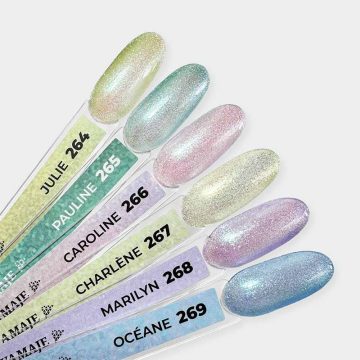 Visuel montrant le rendu des vernis semi-permanent du Coffret Licorne Elyamaje
