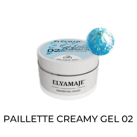 Crystal Frozen n° 02 – Paillette Creamy Gel – Gel de construction UV LED – Elyamaje