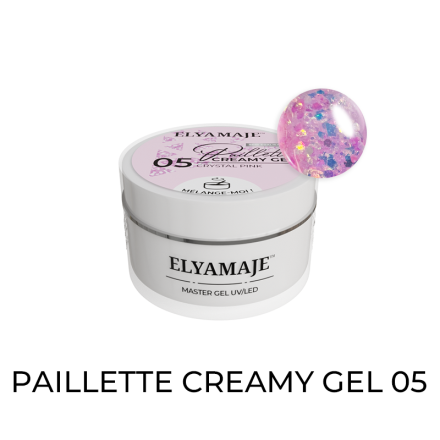 Crystal Pink n° 05 – Paillette Creamy Gel – Gel de construction UV LED – Elyamaje