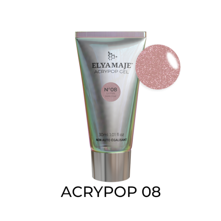 Glitter Dark Pink n°08  – Acrypop pailleté Tube – Elyamaje