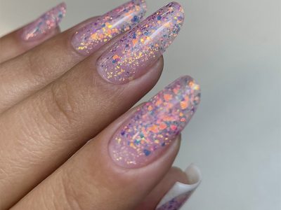 Pose Gel paillettes rose