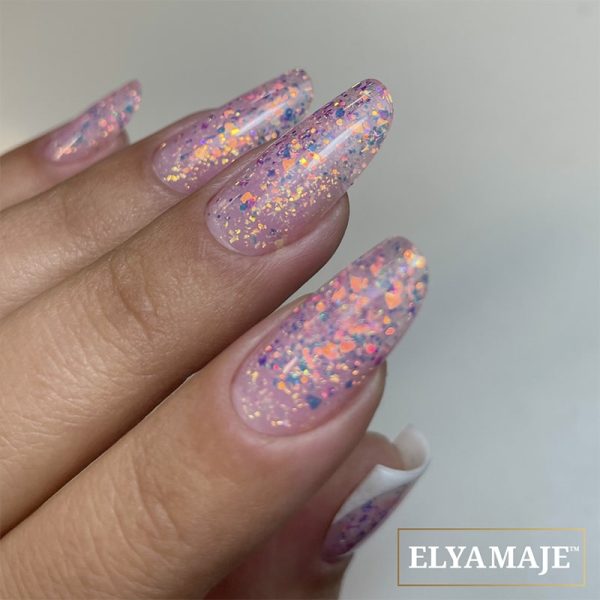 Pose Gel paillettes rose