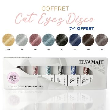 Coffret de 8 vernis semi-permanents effet galaxie Elyamaje – Cat Eyes Disco.