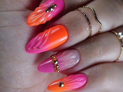 Ombré nails 3D coloré