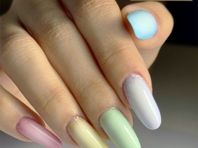 Cutiglitter ombré nails pastel