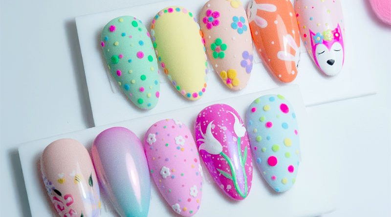 Nail art pastel printanier