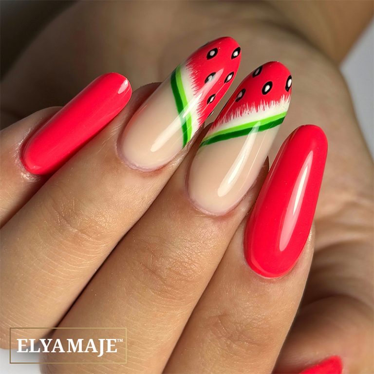 Inspiration nail art avec vernis semi permanent. Pose ongulaire pour l'été. Ongles colorés.