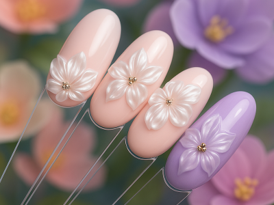 Flower Sculpt - nail art fleurs 3D sculptées en gel relief sur tips pour prothésistes ongulaires