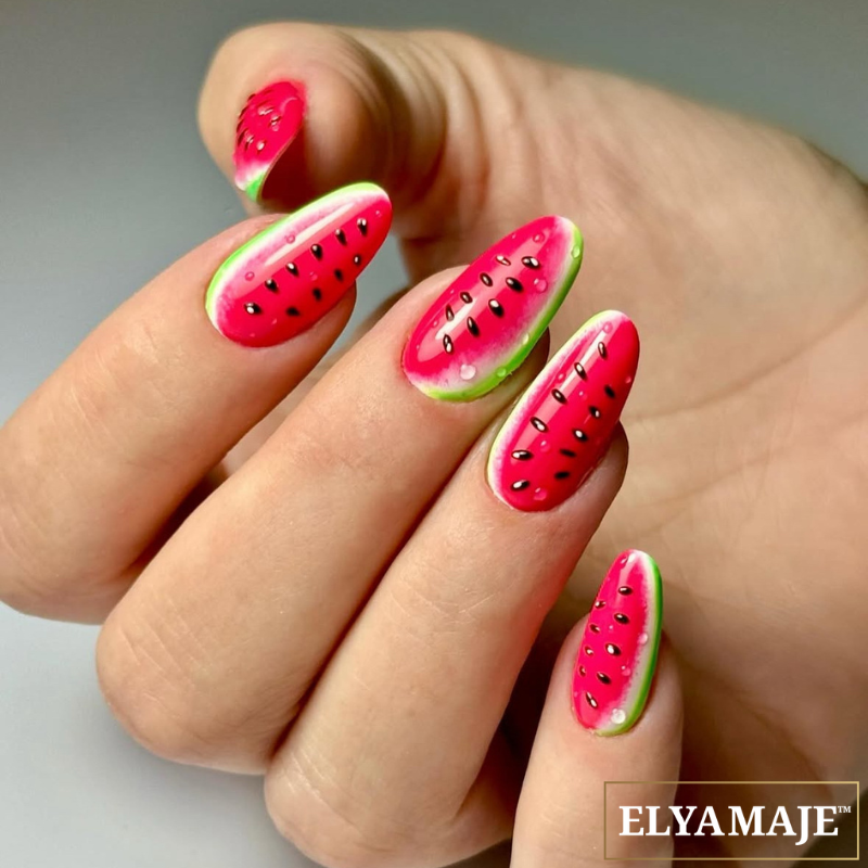 Nail Art Pastèque Été