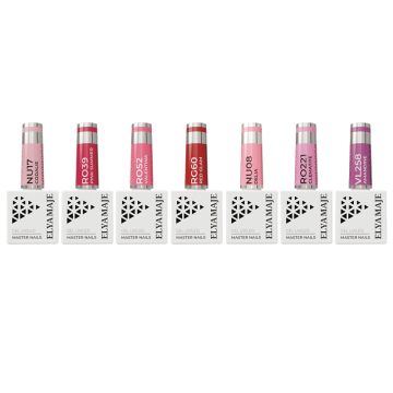 Gros plan sur les pots de vernis semi-permanents du Coffret Lipstick Elyamaje