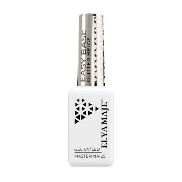 Image Packshot de l'Easy Base, une base colorée avec une texture semi-fluide et auto-égalisante, connue sous le nom de "Rubber Base"_Glitter Beige_Elyamaje