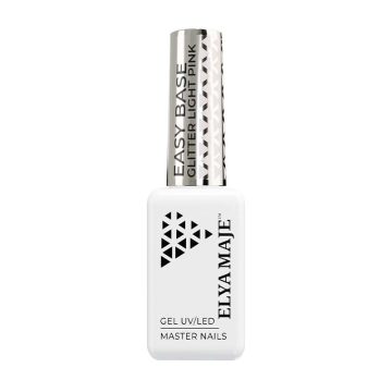 Image Packshot de l'Easy Base, une base colorée avec une texture semi-fluide et auto-égalisante, connue sous le nom de "Rubber Base"_Glitter Light Pink_Elyamaje