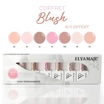 Visuel du coffret Blush Elyamaje aux couleurs nudes et roses