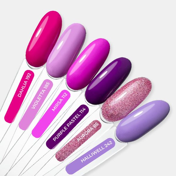 Visuel des tips présentant les teintes du coffret Orchidée